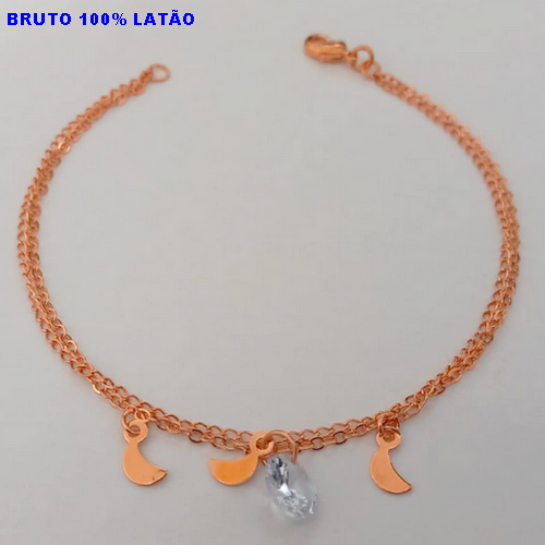 DUPLICADO - PULSEIRA NO BRUTO PRONTO PARA O BANHO(CX155)(COM CORRENTE SUPLA E DELICADA DUPLA ) PESO 2.2GR(TAMANHO 18CM) BRU24484
