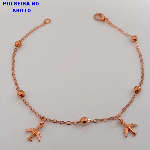 PULSEIRA NO BRUTO PRONTO PARA O BANHO(CX156) PULSEIRA COM CORRENTE SIMPLES E DELICADA) PESO 1,6GR (TAMANHO 18CM) BRU24560