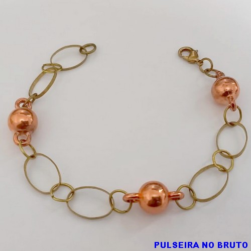 PULSEIRA NO BRUTO PRONTO PARA O BANHO(CX156) PULSEIRA COM CORRENTE SIMPLES E DELICADA) PESO 4.2GR (TAMANHO 20CM) BRU24571