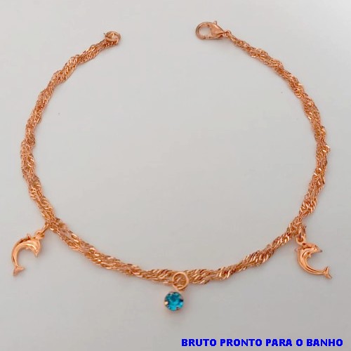 PULSEIRA NO BRUTO PRONTO PARA O BANHO(CX157) PULSEIRA COM CORRENTE SIMPLES SINGAPURA DUPLA) PESO 1.3GR (TAMANHO 20CM) BRU24581