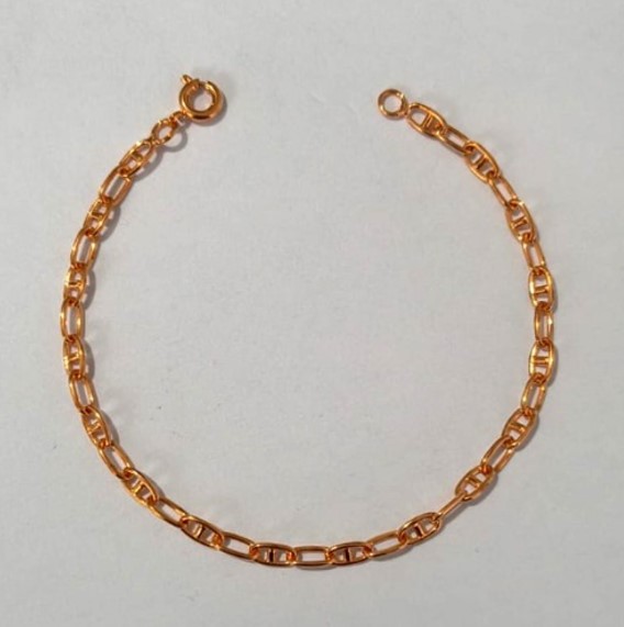 PULSEIRA NO BRUTO PRONTO PARA O BANHO(CX157) PULSEIRA COM CORRENTE IMPORTADA 18CM ) PESO 2.6GR (LARGURA DA CORRENTE 2MM (BRU24592