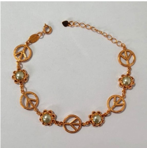 PULSEIRA NO BRUTO PRONTO PARA O BANHO(CX157) PULSEIRA COM CORRENTE NO LATÃO E ABS( 18CM ) PESO 5.5GR (BRU24595