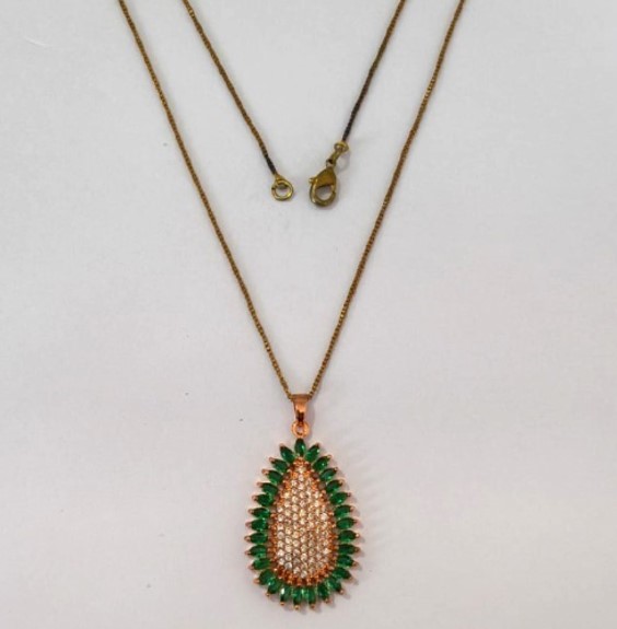 GARGANTILHA NO BRUTO PRONTO PARA O BANHO(CORRENTE VENEZIANA DE 45CM(CX158)PINGENTE COLORIDO TODO CRAVEJADO EM MICRO ZIRCONIAS 3X2CM( PESO 5.5GR (BRU24620