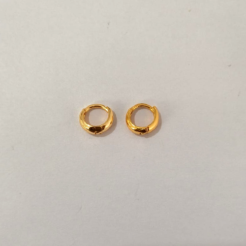 BRINCO FOLHEADO A OURO - BANHADO COM 5 MILÉSIMOS + VERNIZ DIAMOND - BRINCO DE ARGOLA - TAMANHO: 9MM - OURO1259