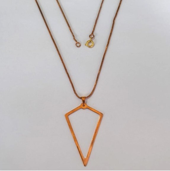 GARGANTILHA NO BRUTO PRONTO PARA O BANHO(CX158)- GARGANTILHA CORRENTE RABO DE RATO 45CM - COM O PINGENTE - PESO TOTAL 4.9GR - BRU24642