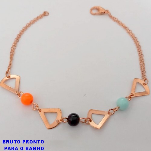 PULSEIRA NO BRUTO PRONTO PARA O BANHO(CX159)- PULSEIRA TODA TRABALHADA 18CM - PESO TOTAL 2,1GR - BRU24672
