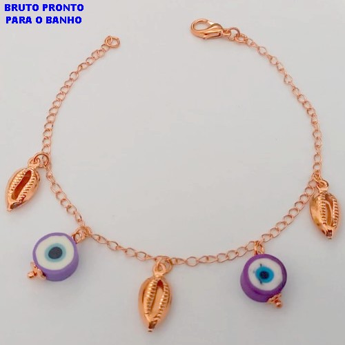 PULSEIRA NO BRUTO PRONTO PARA O BANHO(CX160)- PULSEIRA SIMPLES E DELICADA / TAMANHO 18CM- PESO TOTAL 1.7GR - BRU24705