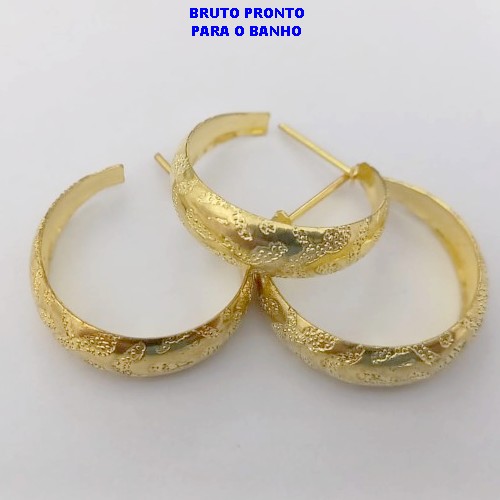 BRINCO NO BRUTO PRONTO PARA O BANHO(CX161)- BRINCO DE ARGOLA DE 2CM (100% LATÃO)/ - PESO TOTAL 2.6GR - BRU24766