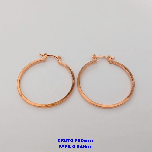 BRINCO NO BRUTO PRONTO PARA O BANHO(CX161)- BRINCO NO BRUTO 100% LATÃO BRINCO DE ARGOLA(TAMANHO 3CM)/ - PESO TOTAL 3.3GR - BRU24787