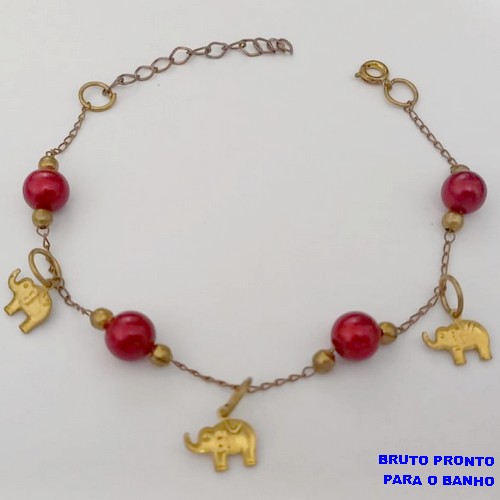 PULSEIRA NO BRUTO PRONTO PARA O BANHO(CX162)- PULSEIRA SIMPLES E DELICADA / TAMANHO 18CM+EXTENSOR - PESO TOTAL 3.5GR - BRU24796