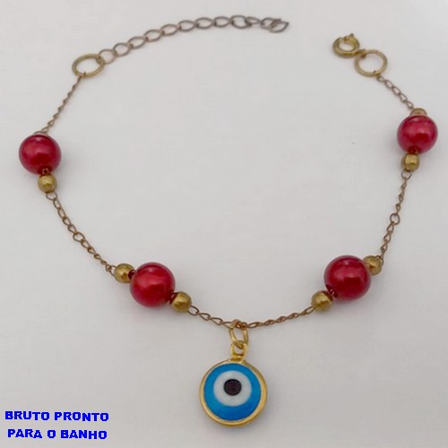 PULSEIRA NO BRUTO PRONTO PARA O BANHO(CX162)- PULSEIRA SIMPLES E DELICADA / TAMANHO 18CM+EXTENSOR - PESO TOTAL 3.5GR - BRU24798