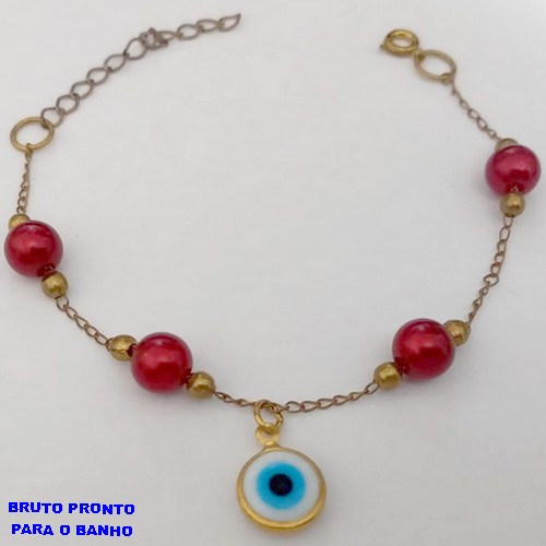 PULSEIRA NO BRUTO PRONTO PARA O BANHO(CX162)- PULSEIRA SIMPLES E DELICADA / TAMANHO 18CM+EXTENSOR - PESO TOTAL 3.5GR - BRU24799