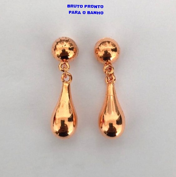 BRINCO NO BRUTO PRONTO PARA O BANHO(CX163)- BRINCO NO BRUTO PRONTO PARA O BANHO -COM BASE E PINGENTE EM ABS - PESO TOTAL 3.7GR - BRU24806