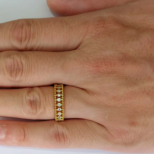 ANEL NO BRUTO PRONTO PARA O BANHO - ANEL CRAVEJADOS COM MICROS ZIRCÔNIAS - PESO MÉDIO 2,0R - COMPOSIÇÃO: LATÃO / ZIRCÔNIA - ANEL000520