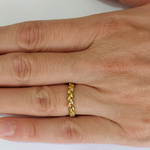 ANEL NO BRUTO PRONTO PARA O BANHO - ANEL COM MICRO ZIRCÔNIAS - PESO MÉDIO 1,3R - COMPOSIÇÃO: LATÃO / ZIRCÔNIA - ANEL000523