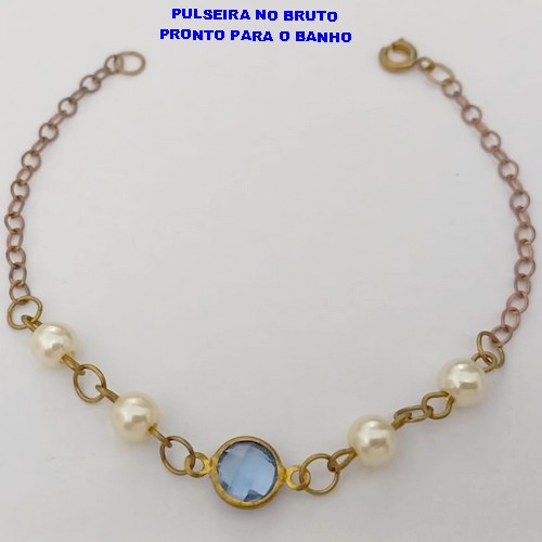 PULSEIRA NO BRUTO PRONTO PARA O BANHO(CX164)- PULSEIRA COM PEROLAS DE 4MM(TAMANHO 18CM (PESO 1.9GR ) BRU24837