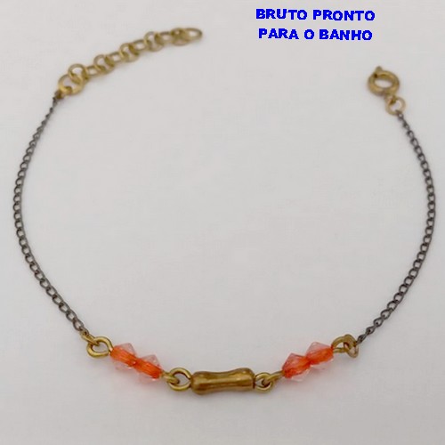 PULSEIRA NO BRUTO PRONTO PARA O BANHO(CX164)- PULSEIRA SIMPLES E DELICADA COM CRISTAL (PESO 1.4GR ) BRU24848