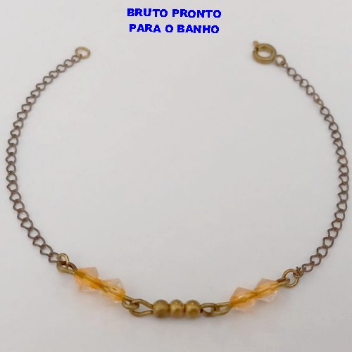 PULSEIRA NO BRUTO PRONTO PARA O BANHO(CX164)- PULSEIRA SIMPLES E DELICADA COM CRISTAL (PESO 1.4GR ) BRU24849