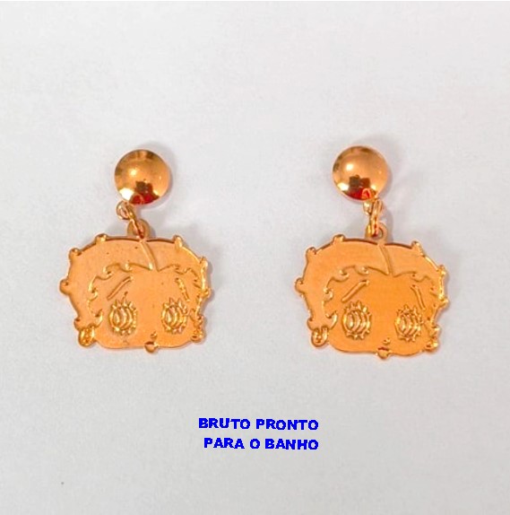 BRINCO NO BRUTO PRONTO PARA O BANHO(CX164)- BRINCO DESENHO ANIMADO (PESO 2.1GR ) BRU24861