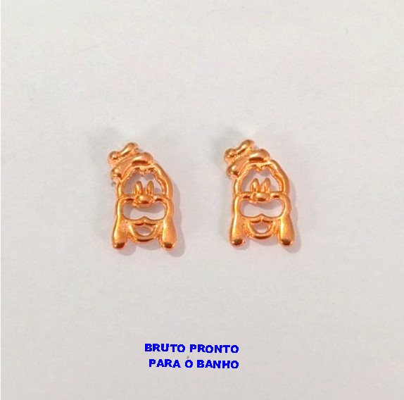 DUPLICADO - BRINCO NO BRUTO PRONTO PARA O BANHO (CX164)- BRINCO desenho animado(pateta) (PESO 1.9GR ) BRU24865