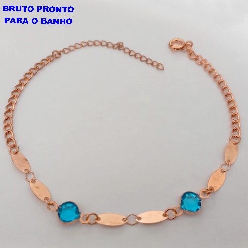 PULSEIRA NO BRUTO PRONTO PARA O BANHO (CX165)- PULSEIRA SIMPLES E DELICADA E CRISTAL (PESO 1.7GR ) BRU24870
