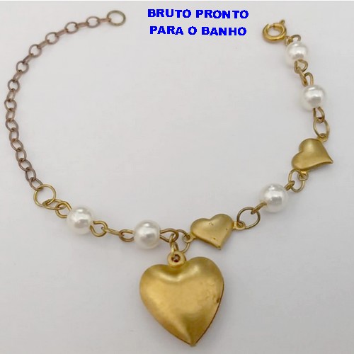 PULSEIRA NO BRUTO PRONTO PARA O BANHO (CX165)- PULSEIRA SIMPLES E DELICADA COM PEROLAS (PESO 2.3GR ) BRU24876