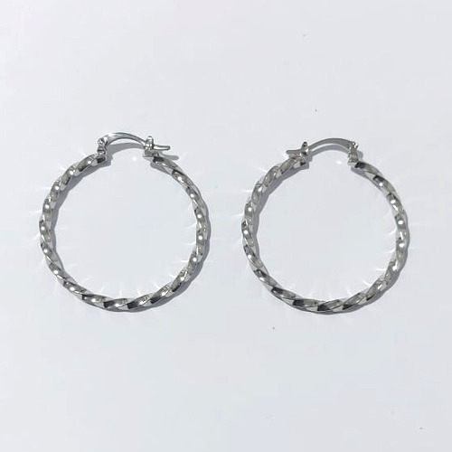 BRINCO EM AÇO INOXIDÁVEL - (CX.145) BRINCO ARGOLA TORCIDA 2,5X35MM (ARGI0209) - COMPOSIÇÃO: AÇO INOXIDÁVEL - AÇO2234