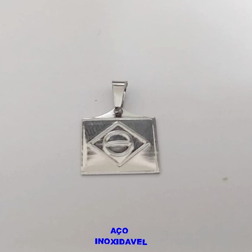 PINGENTE EM AÇO INOXIDAVEL(CX167) ""( PINGENTE BANDEIRA "BRASIL" TAMANHO 1,5X1CM( - AÇO12273