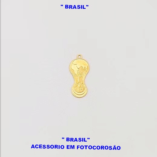 ACESSORIO NO BRUTO PRONTO PARA O BANHO(E284) "BRASIL" -Fotocorrosão unitário: 0,2 gramas 25 mm Material: Latão ) - BRU24917