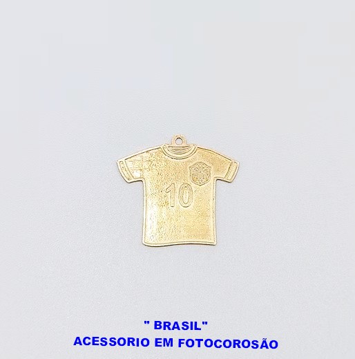 ACESSORIO NO BRUTO PRONTO PARA O BANHO(E282) "BRASIL" -Fotocorrosão Peso unitário: 0,6 gramas Tamanho: 22 mm Material: Latão ) - BRU24918