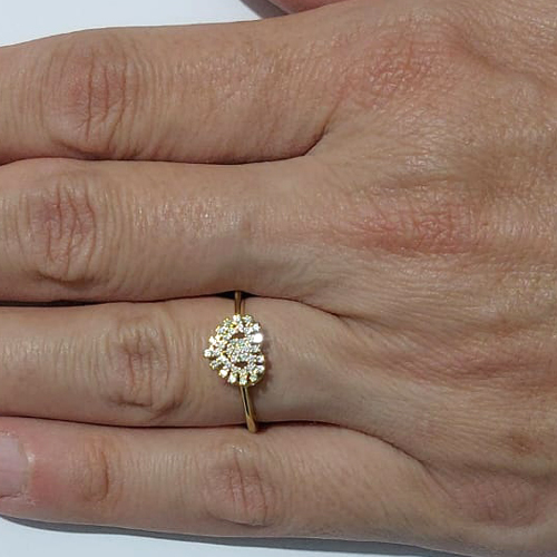 ANEL NO BRUTO PRONTO PARA O BANHO - ANEL CORAÇÃO CRAVEJADO COM MICRO ZIRCÔNIAS - PESO MÉDIO 1,4GR - COMPOSIÇÃO: LATÃO / ZIRCÔNIA - ANEL000525