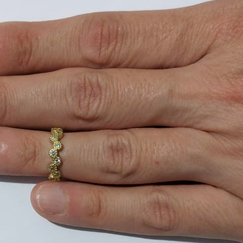 ANEL (FALANGE) NO BRUTO PRONTO PARA O BANHO - CRAVEJADO EM MICROS ZIRCÔNIAS - PESO MÉDIO: 1,4GR - ANEL000526