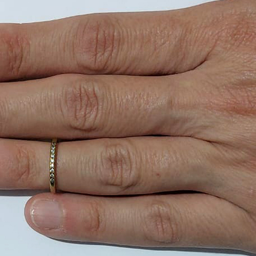 ANEL (FALANGE) NO BRUTO PRONTO PARA O BANHO - CRAVEJADO COM MICROS ZIRCÔNIAS - PESO MÉDIO: 1,1GR - - ANEL000531