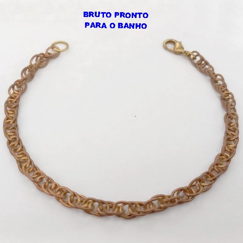 PULSEIRA NO BRUTO PRONTO PARA O BANHO(CX167)PULSEIRA CORDÃO TRANÇADO (LARGURA 5.2MM) (TAMANHO 18CM)PESO 5.1GR - BRU24934