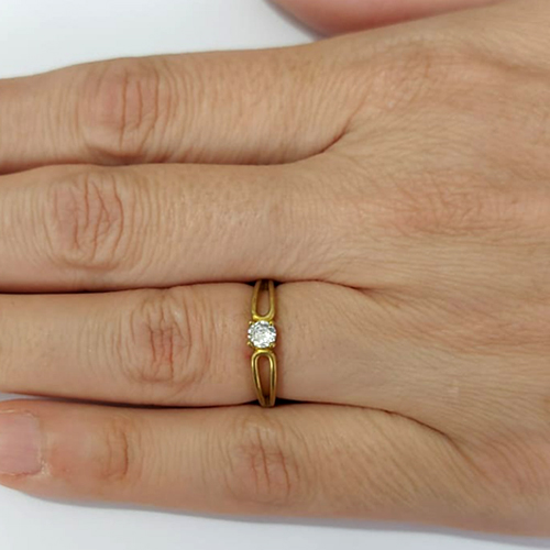 ANEL NO BRUTO PRONTO PARA O BANHO (AX002504W)- ANEL COM ZIRCÔNIA - PESO MÉDIO: 1,5GR - ANEL000550