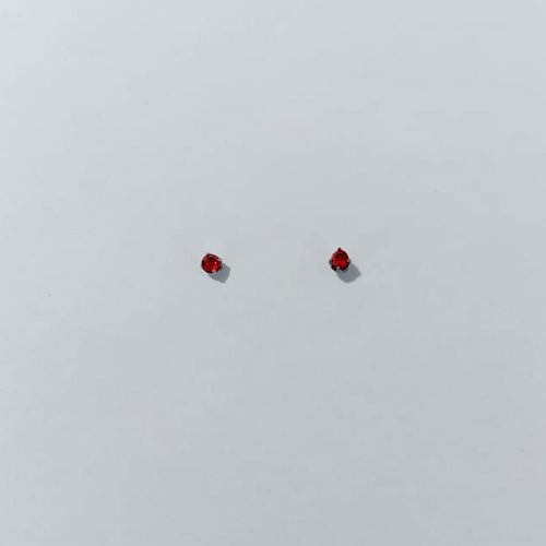 BRINCO EM AÇO INOXIDÁVEL - BRINCO AÇO INOX STRASS VERMELHA 2,5MM (BRI0153/3) - COMPOSIÇÃO: AÇO INOXIDÁVEL - AÇO3019