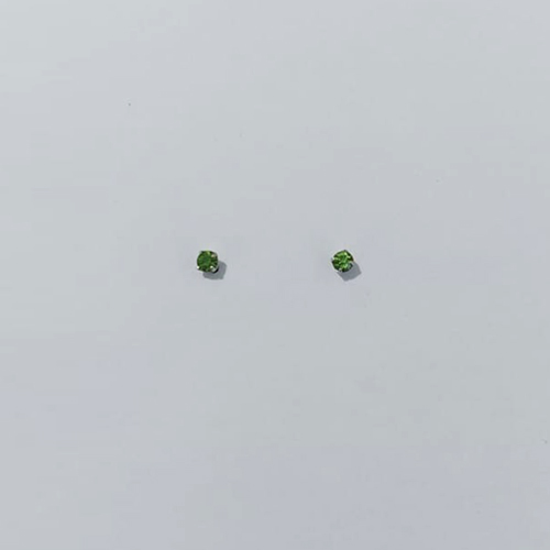 BRINCO EM AÇO INOXIDÁVEL - BRINCO AÇO INOX STRASS VERDE 2,5MM (BRI0153/4) - COMPOSIÇÃO: AÇO INOXIDÁVEL - AÇO3020