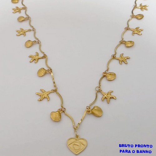 SHOCKER NO BRUTO PRONTO PARA O BANHO SHOCKER COM CONCHAS E ESTRELA DO MAR E UM PINGENTO DO " BRASIL " (TAMANHO 40CM+EXTENSOR) PESO 7.4GR BRU24956