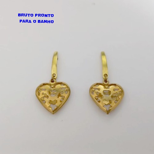 BRINCO NO BRUTO PRONTO PARA O BANHO(CX168)BRINCO COM UMA GOTA VASADO DE 1,8CM (100% LATÃO) (COM BASE DE PINO (PESO 2.9GR - BRU25007