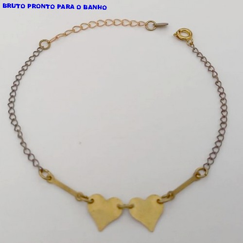 PULSEIRA NO BRUTO PRONTO PARA O BANHO(CX168)PULSEIRA SIMPLES E DELICADA (TAMANHO 18CM+EXTENSOR) - PESO 1.6GR - BRU25019