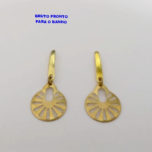 BRINCO NO BRUTO PRONTO PARA O BANHO (CX169)BRINCO COM BASE DE PINO SIMPLES E DELICADO )PESO DE 1.5GR - BRU25028