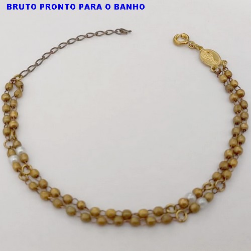 CORRENTE NO BRUTO PRONTO PARA O BANHO(CX169)CORRENTE 3X1 LATÃO / PESO 2.4GR / TAMANHO 45CM - BRU25034