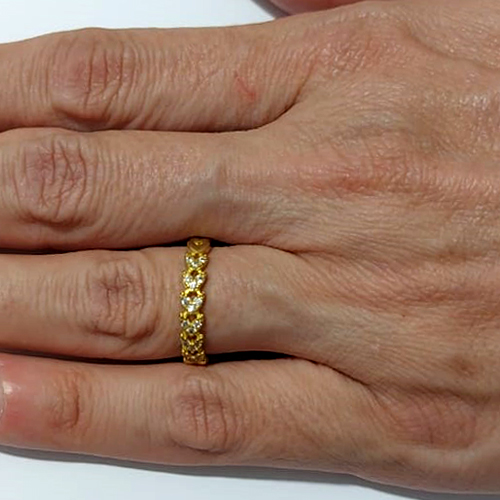 ANEL NO BRUTO PRONTO PARA O BANHO - ANEL FOLHAS CRAVEJADO EM MICROS ZIRCÔNIAS - PESO MÉDIO: 0,7GR - COMPOSIÇÃO: LATÃO / ZIRCÔNIA - ANEL000563