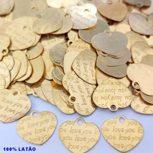 ACESSÓRIO NO BRUTO PRONTO PARA O BANHO(POTE) CORAÇÃO PARA BRINCOS PINGENTES TAMANHO 14MM - PESO 0,03GR - BRU25055