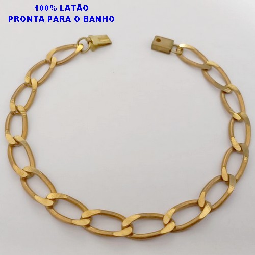 PULSEIRA NO BRUTO PRONTO PARA O BANHO(CX159) PULSEIRA MASCULINA COM FECHO GAVETA COM TRAVA(M-01188) LARGURA 7.8MM - PESO 10.5GR - BRU25058