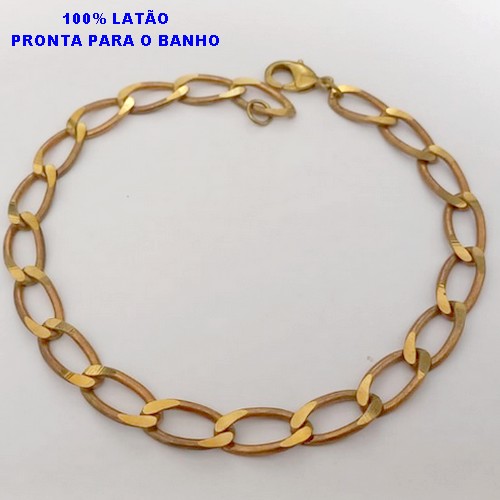PULSEIRA NO BRUTO PRONTO PARA O BANHO(CX159) PULSEIRA MASCULINA COM FECHO LAGOSTA(M-01188) LARGURA 7.8MM - PESO 10.5GR - BRU25059
