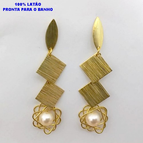 BRINCO NO BRUTO PRONTO PARA O BANHO(CX170) TODO TRABALHASO COM PEROLA ) TAMANHO 4X1,5MM - PESO 5.8GR - BRU25061