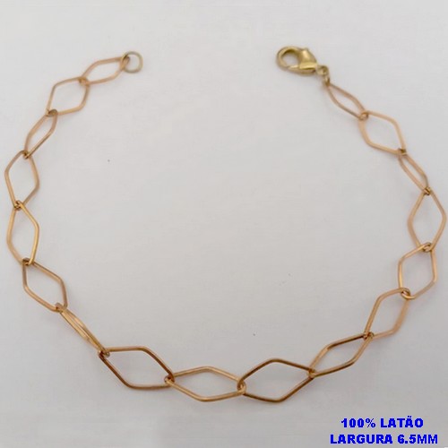 PULSEIRA NO BRUTO PRONTO PARA O BANHO(CX170)(COL1245)PULSEIRA LARGURA 6,5MM (TAMANHO 22CM )COM FECHO LAGOSTA - PESO 2,1GR - BRU25083