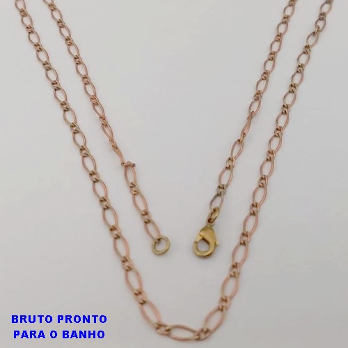 CORRENTE NO BRUTO PRONTO PARA O BANHO(CX170)(1164)PULSEIRA UM POR UM LARGURA 2.5MM " (TAMANHO 60CM )" COM FECHO LAGOSTA - PESO 3.9GR - BRU25094