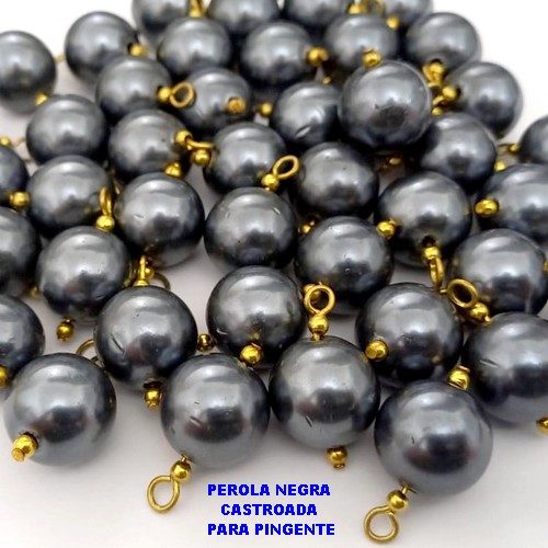 ACESSORIO NO BRUTO PRONTO PARA O BANHO(CX170) PEROLA NEGRA DE 12MM CASTROADA (PESO 1,2GR - BRU25138